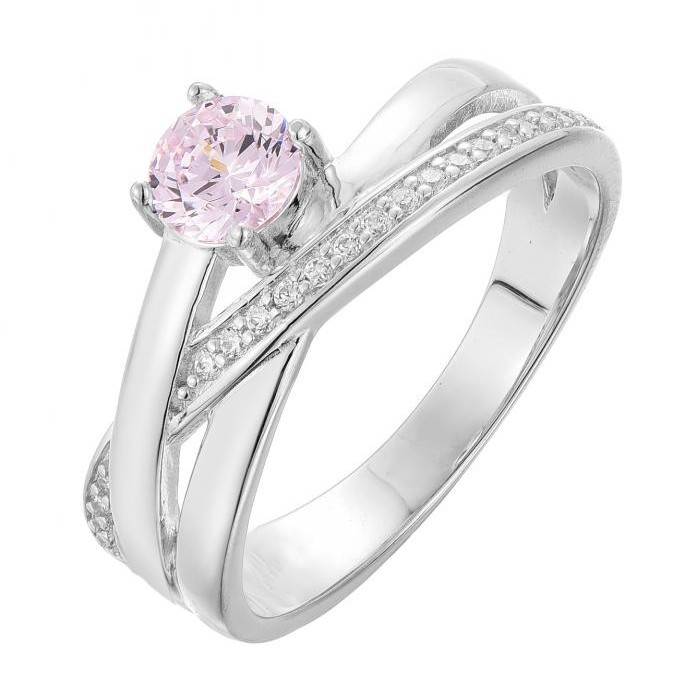 Blush Embrace Crossover Diamond & Pink Sapphire Ring
