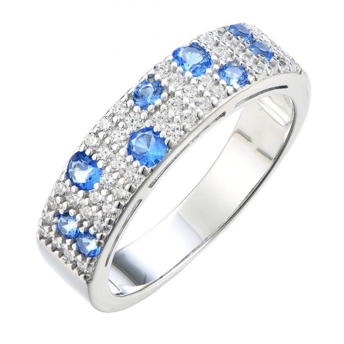 Celeste Sapphire & Diamond Band Ring