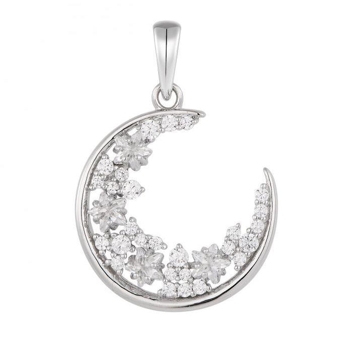 Crescent Moon Diamond Pendant