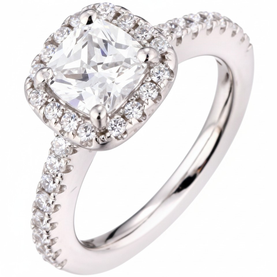 Cushion Halo Pavé Ring