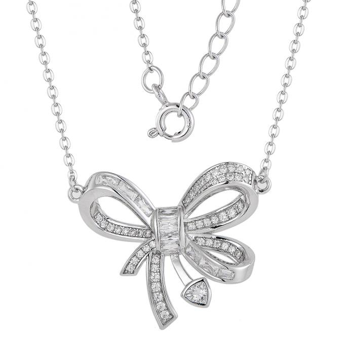 Diamond Bow Necklace