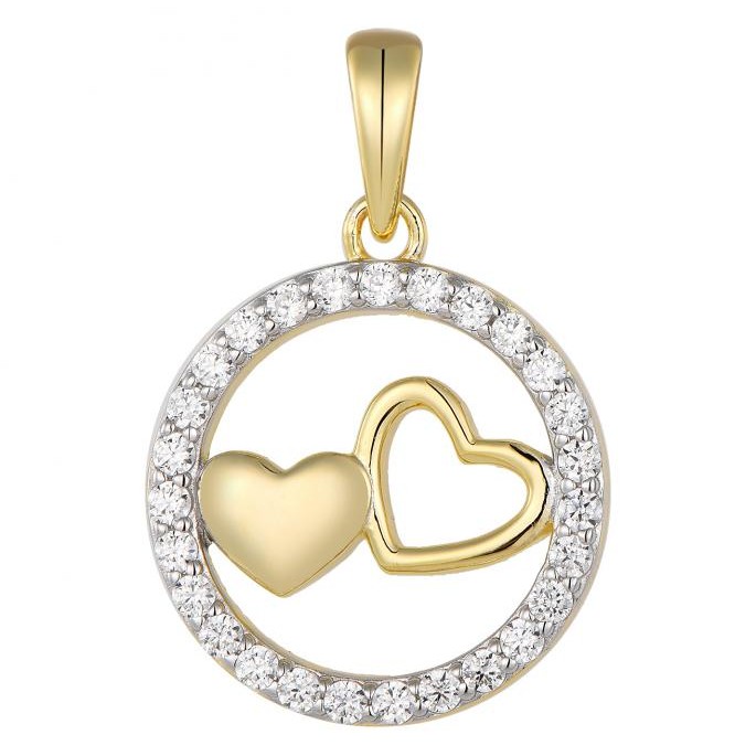 Double Heart Diamond Pendant