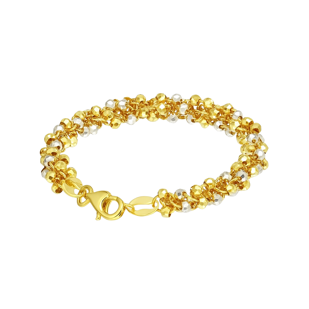 Dual-Tone Cluster Bead Gold Bracelet