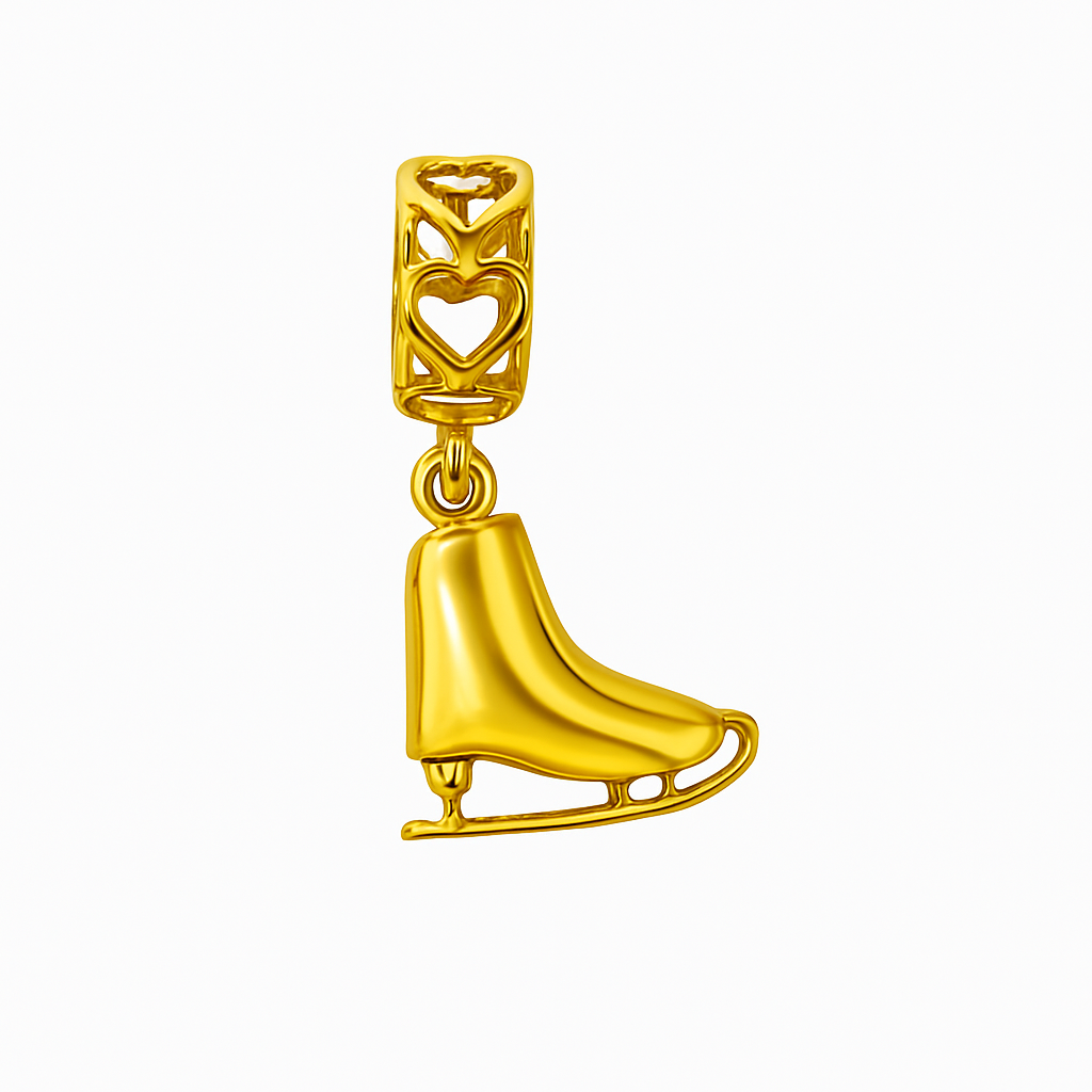 Golden Grace Ice Skate Charm