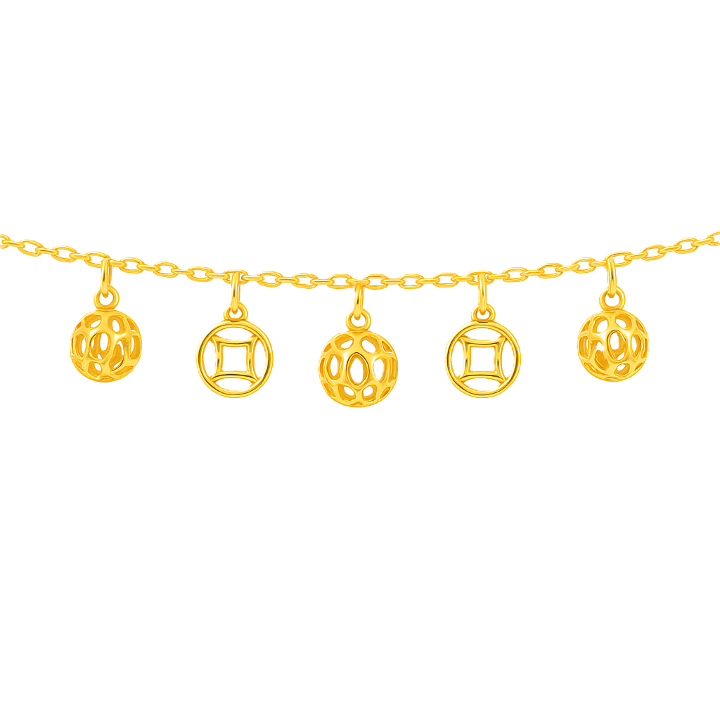 Golden Orbit Charm Bracelet