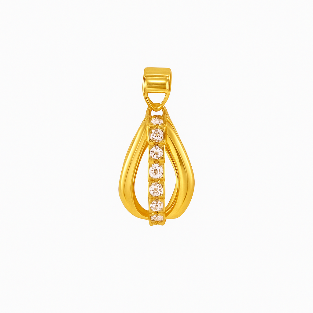 Golden Radiance Teardrop Charm