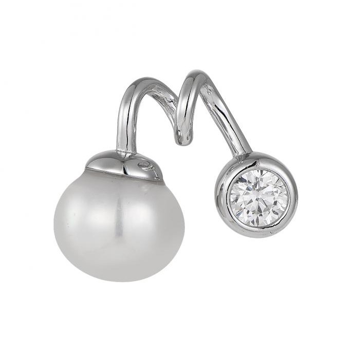 Graceful Duo Pearl & Diamond Accent