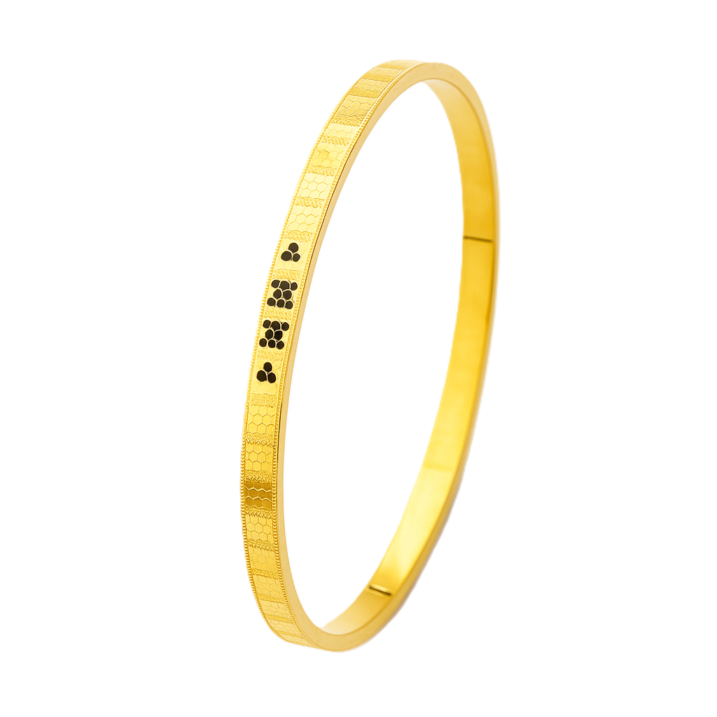 916 Gold Textured Bangle – Bold Simplicity, Lasting Shine