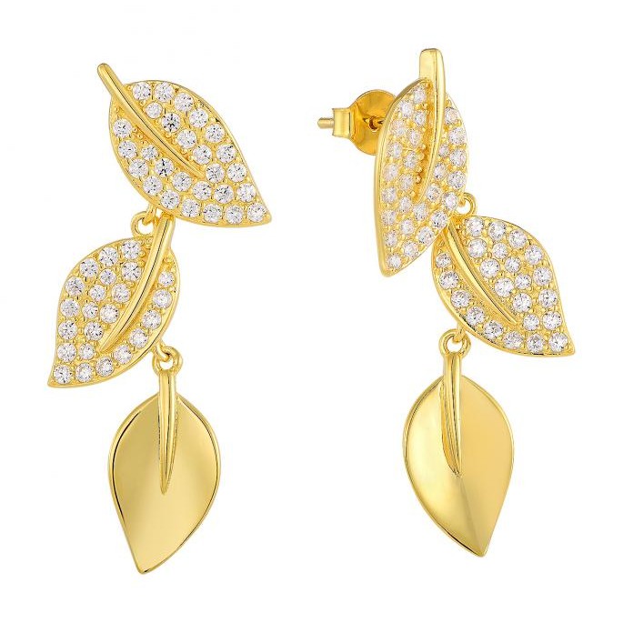 Triple Leaf Cascade Earrings